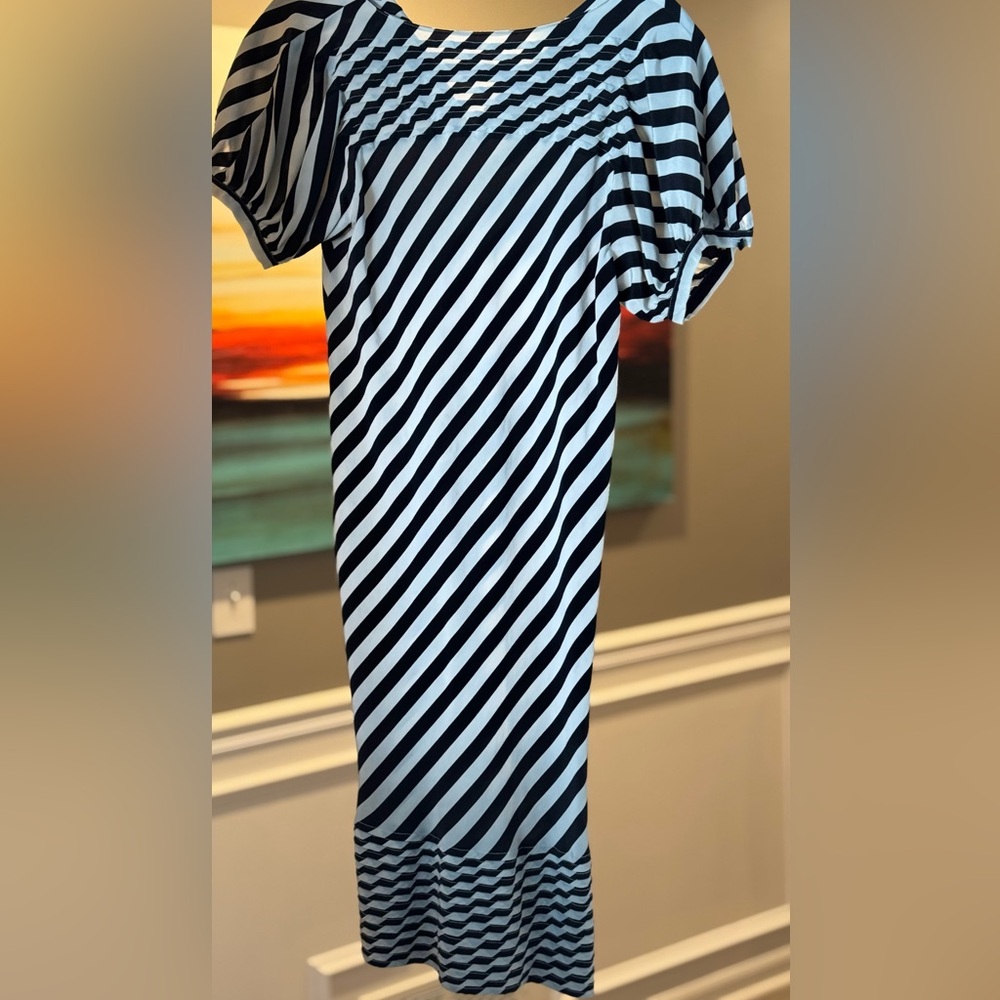 Fendi black and white silk dress in size 42 US 4